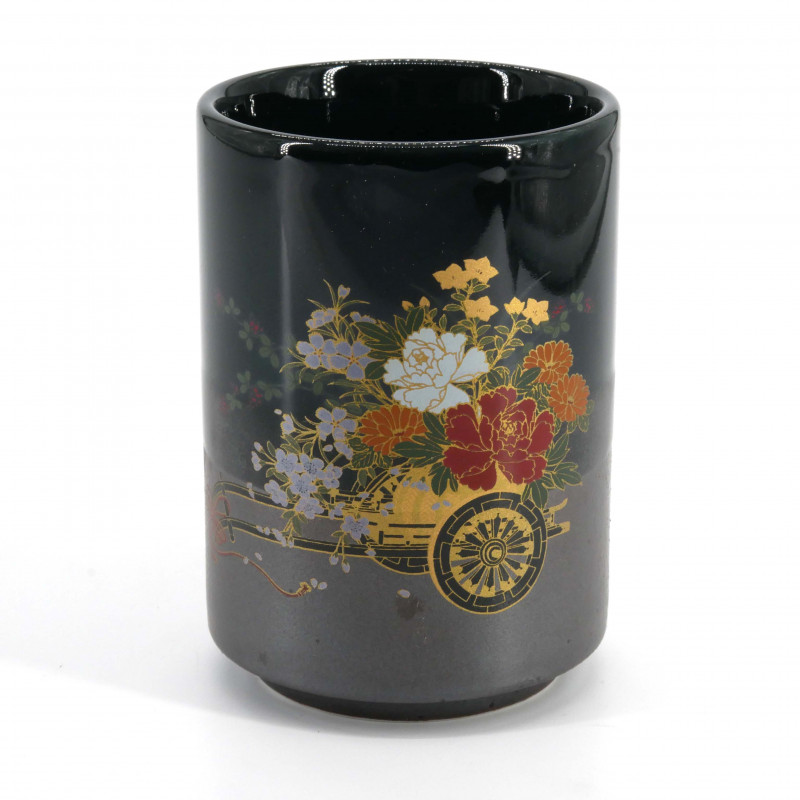 Tasse à thé Iga-nuri Sushi Yumoni, chariot à fleurs, Hanaguruma