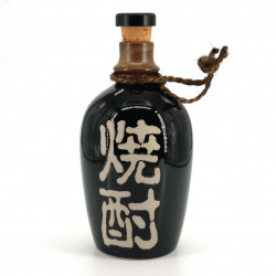 sake flasche für japanische alcool 1,1lt TENMOKU KESSHO, schwarz und kanji