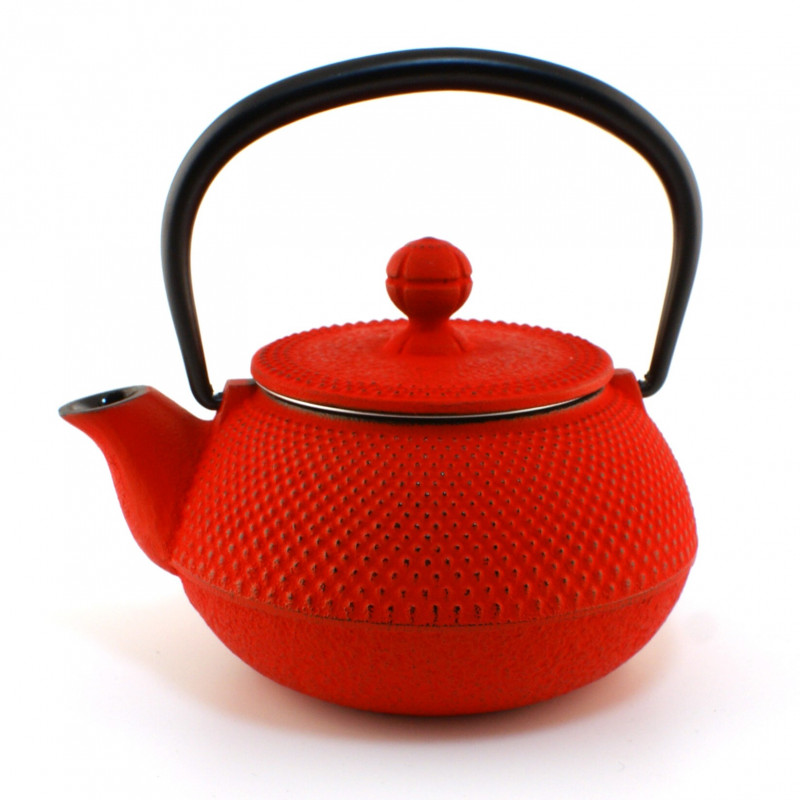 Japanese red cast iron teapot. Iwachu Arare 0.3 lt