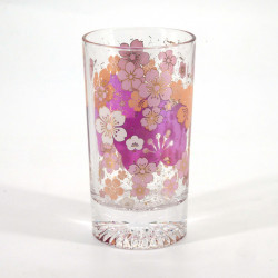 Verre droit japonais motif fleurs de Sakura, SAKURA NO HANA