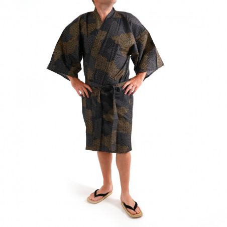 japanischer herren schwarzer happi kimono, KUMO, Wolken