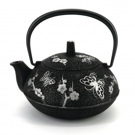 Japanese black silver cast iron teapot IWACHU, CHOCHO, 0.55lt