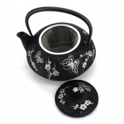 Japanese black silver cast iron teapot IWACHU, CHOCHO, 0.55lt