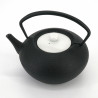 Petite théière ronde en fonte prestige japonaise, CHÛSHIN KÔBÔ HIRATSUBO, SHIROI , 0,7 L