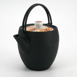 Petite théière ronde en fonte prestige japonaise, CHÛSHIN KÔBÔ MARUTSUTU, MOMIJI , 0,4 L