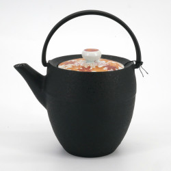 Petite théière ronde en fonte prestige japonaise, CHÛSHIN KÔBÔ MARUTSUTU, MOMIJI , 0,4 L