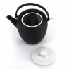 Petite théière ronde en fonte prestige japonaise, CHÛSHIN KÔBÔ MARUTSUTU, SHIROI , 0,4 L