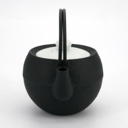 Small round Japanese prestige cast iron teapot, CHÛSHIN KÔBÔ MARUTAMA, SHIROI, 0.4 L