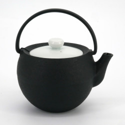 Petite théière ronde en fonte prestige japonaise, CHÛSHIN KÔBÔ MARUTAMA, SHIROI , 0,4 L