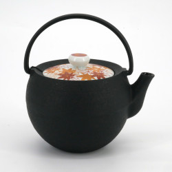 Petite théière ronde en fonte prestige japonaise, CHÛSHIN KÔBÔ MARUTAMA, MOMIJI , 0,4 L