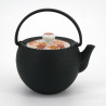 Petite théière ronde en fonte prestige japonaise, CHÛSHIN KÔBÔ MARUTAMA, MOMIJI , 0,4 L