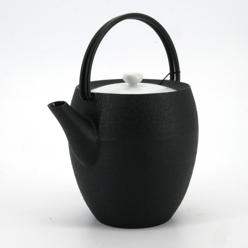 Japanese prestige round cast iron teapot, CHÛSHIN KÔBÔ MARUTSUTU, SHIROI, 1.1 L