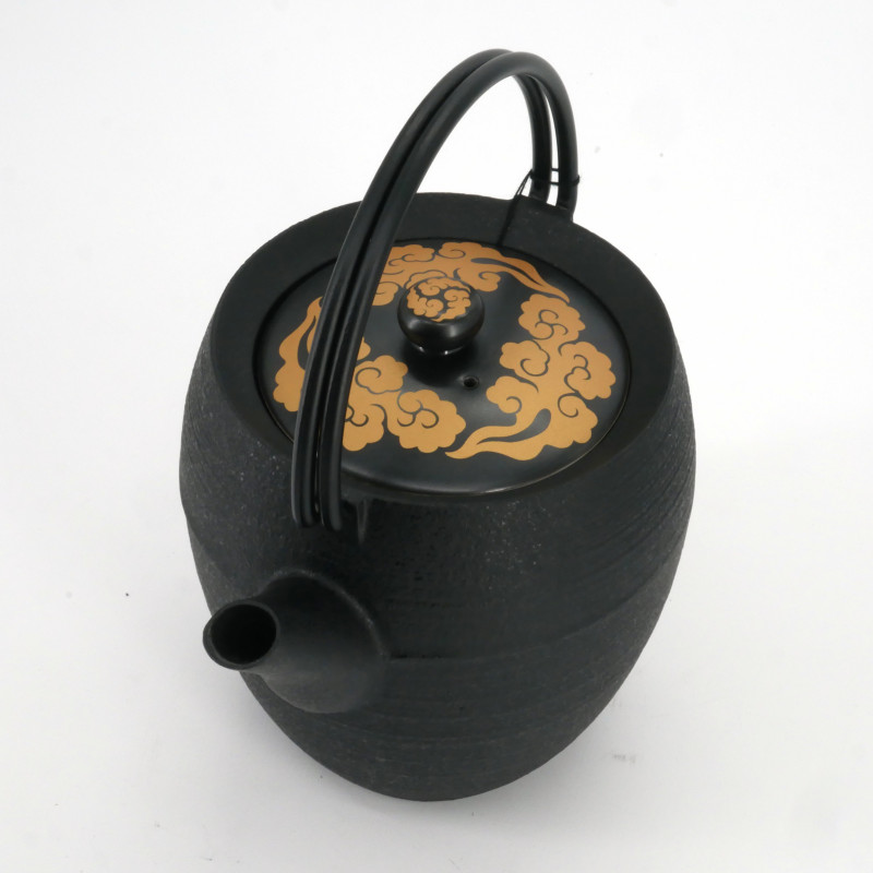 Japanese prestige round cast iron teapot, CHÛSHIN KÔBÔ MARUTSUTU, AKATSUKI, 1.1 L