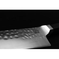 Coltello da cucina giapponese Petty martellato (coltello universale) Bunka - con saya magnetico e confezione regalo - lama 13,5 