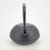 Black enameled Japanese cast iron teapot, ROJI ARARE, 0.4lt