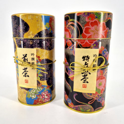 Duo of metallic Japanese tea canisters, NAOMI , 200 g