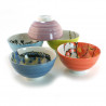 set de 5 bols à riz japonais déco poisson 16M91145