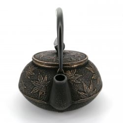 Japanese cast iron teapot - IWACHU KAEDE - 0.65 lt - black gold