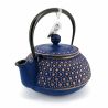 Théière japonaise en fonte - IWACHU KIKKO - 0.65 lt - bleu doré