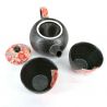 Servicio de té, tetera redonda de cerámica con filtro extraíble y 2 tazas - FURORARU