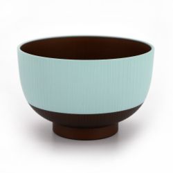 Set di 4 ciotole giapponesi bianche, rosa gialle e blu in finto legno resina - KYOGATA - 10.7cm