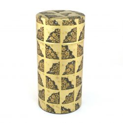 Japanese tea caddy black and gold in washi paper - TENPAKU - 200gr