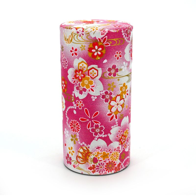 Boîte à thé japonaise rouge en papier washi - HANATSUZUMI - 200gr