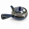 Japanese kyusu teapot in brown and blue ceramic - BURUENAMERU