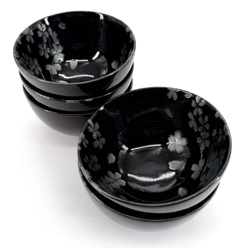 Set of 5 Japanese ceramic rice bowls - GURE SAKURA