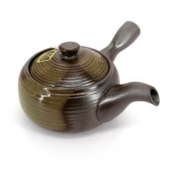 Théière kyusu japonaise en céramique marron et verte - RAITOGURIN