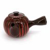 Japanische Kyusu-Keramik-Teekanne mit abnehmbarem Filter und emailliertem Interieur, zweifarbig rot - AKAI SEN