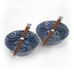 Set of 2 Japanese ceramic bowls - TAKO KARAKUSA