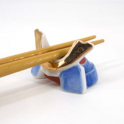 Japanese ceramic chopsticks rest - KABUTO - samurai helmet