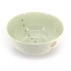 Bol donburi japonais en céramique blanc points beige - POINTO - 16cm