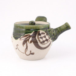 japanese teapot kyusu green Oribe