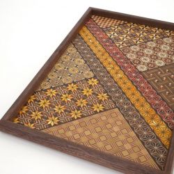 YOSEGI rectangular tray, traditional Hakone marquetry