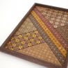 YOSEGI rectangular tray, traditional Hakone marquetry