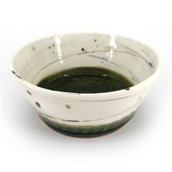 Bol à riz japonais en céramique, beige et vert - ORIBE