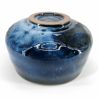 Japanese ceramic tea bowl, dark blue - AIIRO