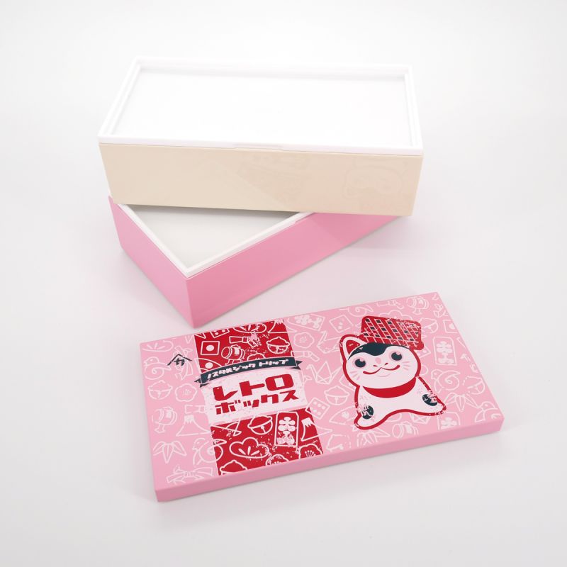 Grande Boîte à repas Bento japonaise, FUKUINU, rose