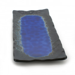 rectangular plate sanma black with blue bottom SHINKAI