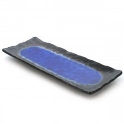 rectangular plate sanma black with blue bottom SHINKAI