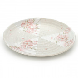 assiette japonaise de taille moyenne motifs fleurs de sakura SAKURA