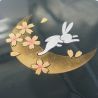 Boîte à repas Bento en forme de fleur de cerisier noire japonaise - SHIKI NO UTA - Lapin lunaire 