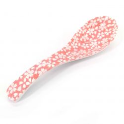 Japanese pink ceramic spoon - HANA