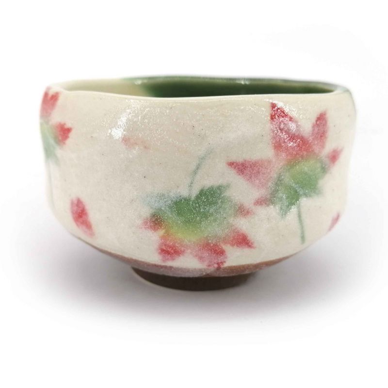 White ceramic flower bowl for tea ceremony - MOMIJI