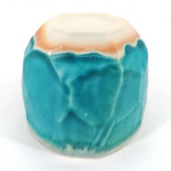 Ceramic bowl for tea ceremony, ocean blue - KAIYO