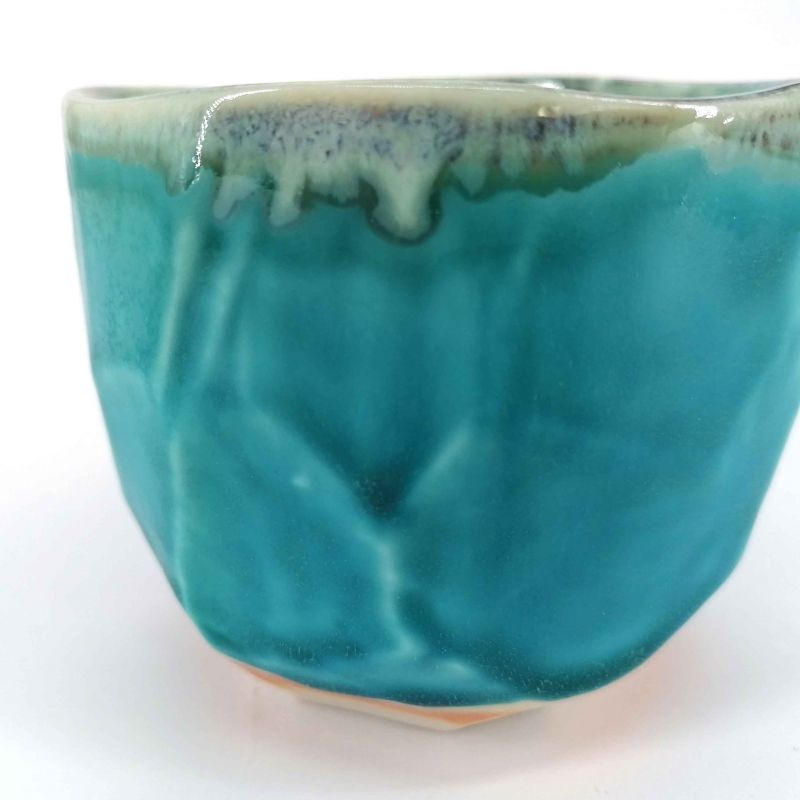 Ceramic bowl for tea ceremony, ocean blue - KAIYO