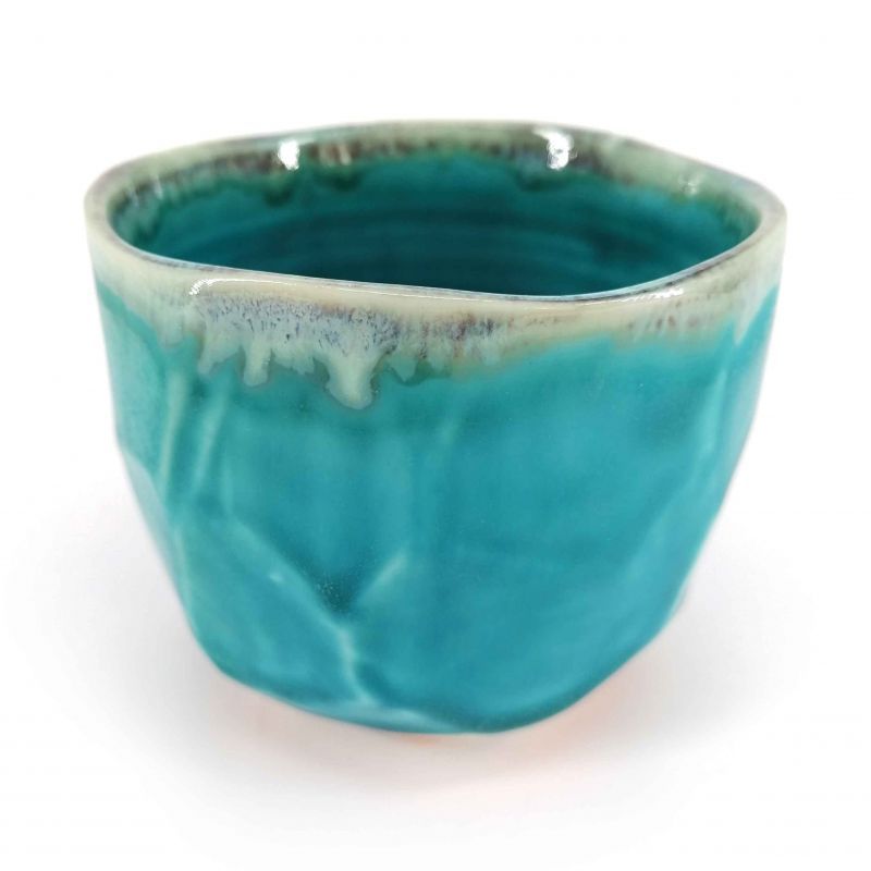 Ceramic bowl for tea ceremony, ocean blue - KAIYO