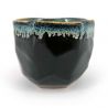 Ceramic bowl for tea ceremony, black edge infused paint - CHUNYU